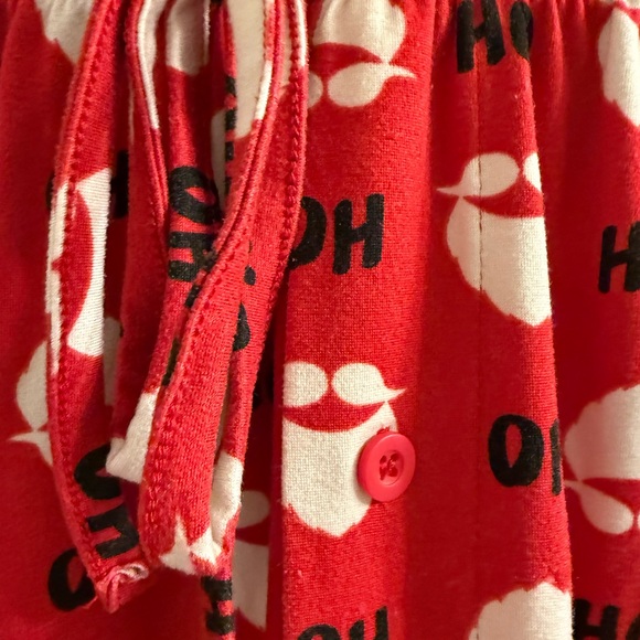 Santa Print Red Unisex Pajama Pants - Picture 2 of 3